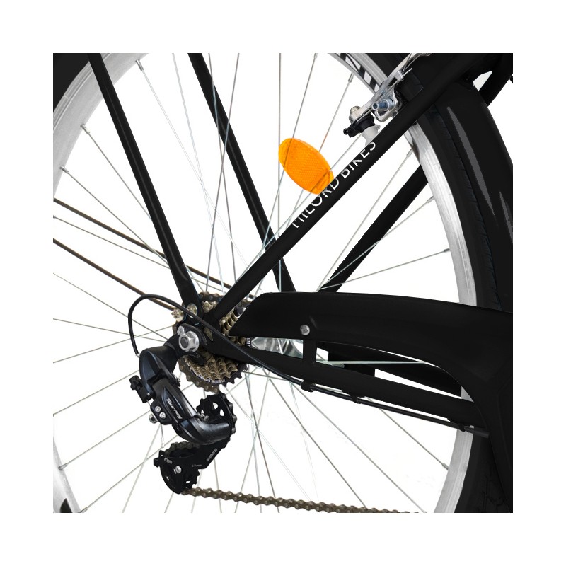 Milord Komfort Fahrrad Mit Korb Damenfahrrad, 26 Zoll, Schwarz, 7 Gänge