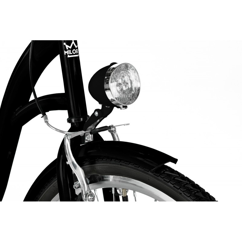 Milord Komfort Fahrrad Mit Korb Damenfahrrad, 26 Zoll, Schwarz, 7 Gänge