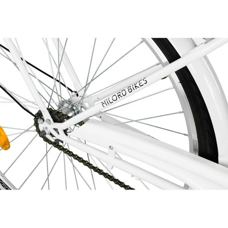 Milord Komfort Fahrrad Mit Korb Damenfahrrad, 26 Zoll, Weiss, 1 Gang