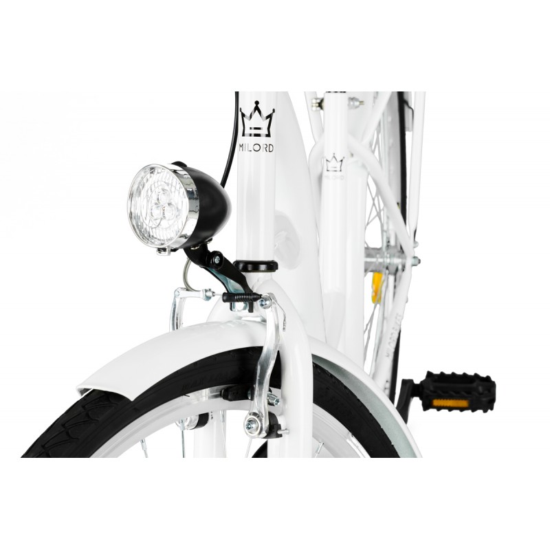 Milord Komfort Fahrrad Mit Weidenkorb Damenfahrrad, 26 Zoll, Weiss, 1 Gang