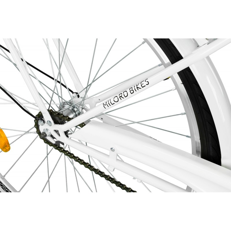 Milord Komfort Fahrrad Mit Weidenkorb Damenfahrrad, 26 Zoll, Weiss, 1 Gang