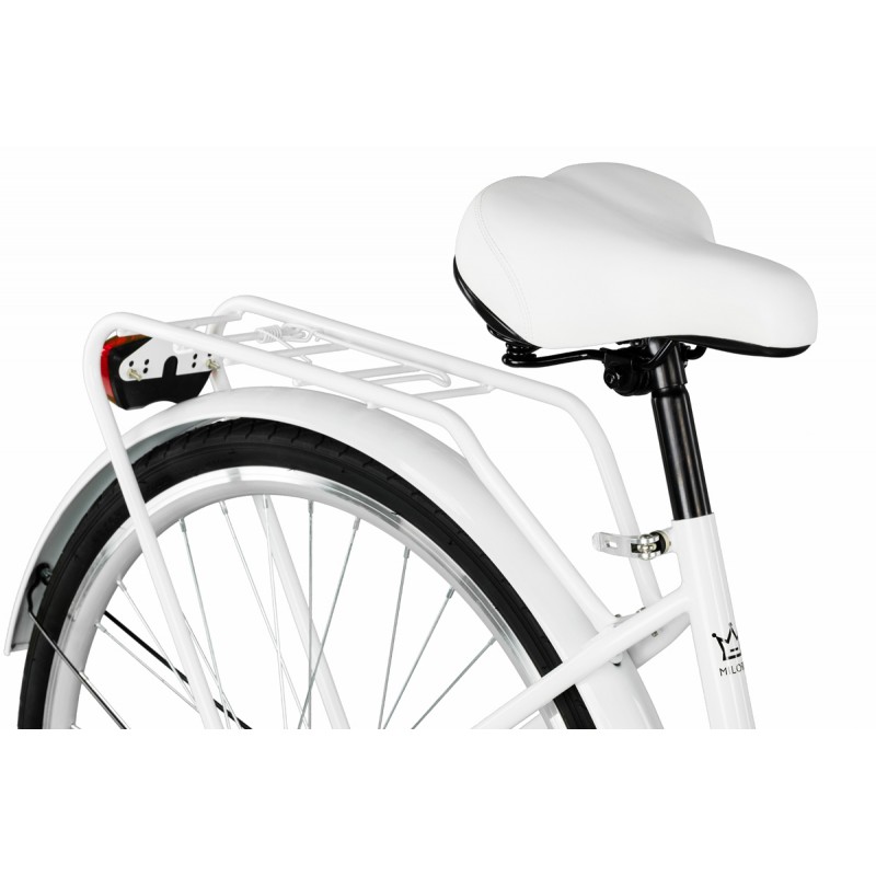 Milord Komfort Fahrrad Mit Weidenkorb Damenfahrrad, 26 Zoll, Weiss, 1 Gang