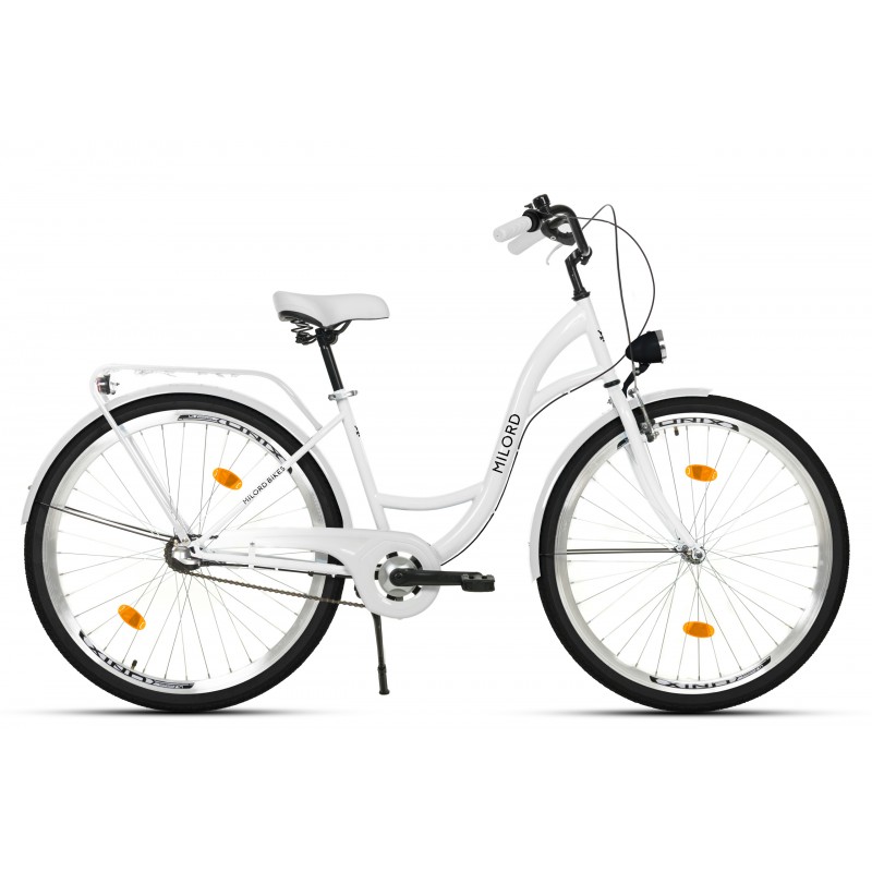 Milord Komfort Fahrrad Mit Korb Damenfahrrad, 26 Zoll, Weiss, 3 Gänge