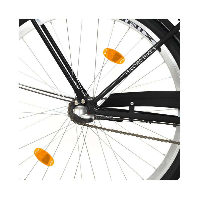 Milord Komfort Fahrrad Mit Korb Damenfahrrad, 26 Zoll, Schwarz, 3 Gänge