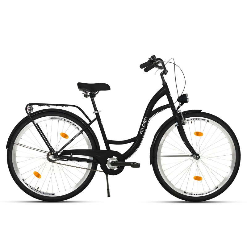 Milord Komfort Fahrrad Mit Korb Damenfahrrad, 26 Zoll, Schwarz, 3 Gänge