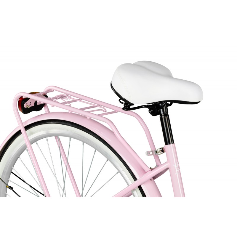 Milord Komfort Fahrrad Mit Weidenkorb Damenfahrrad, 26 Zoll, Pink, 1 Gang