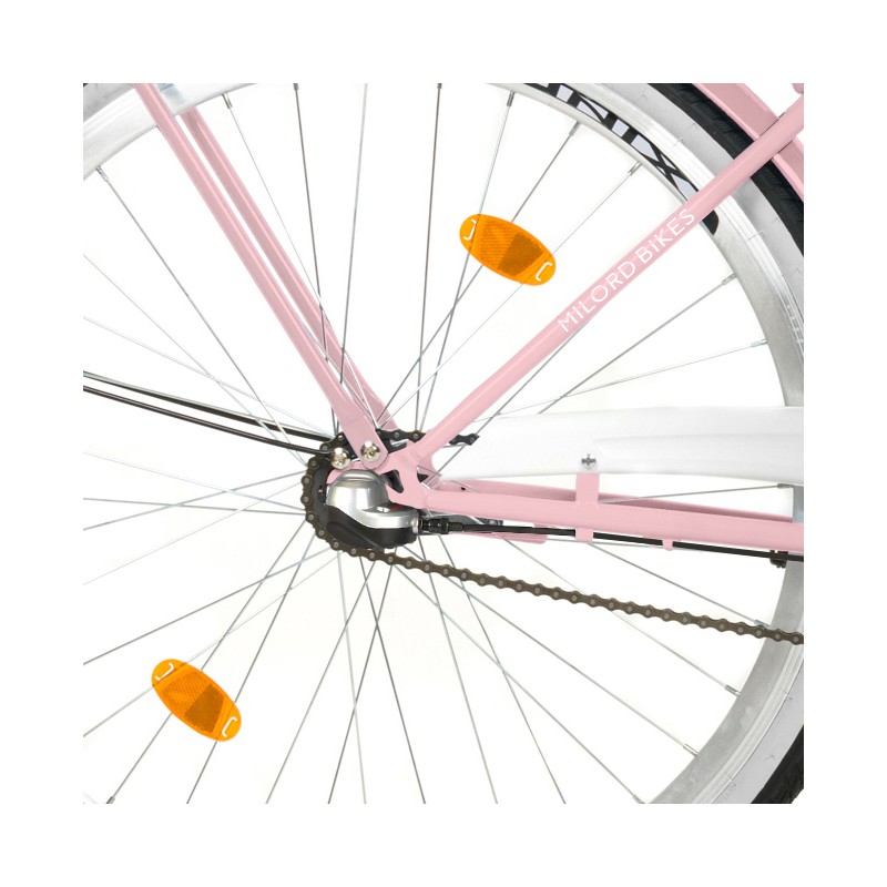 Milord Komfort Fahrrad Mit Korb Damenfahrrad, 26 Zoll, Pink, 3 Gänge