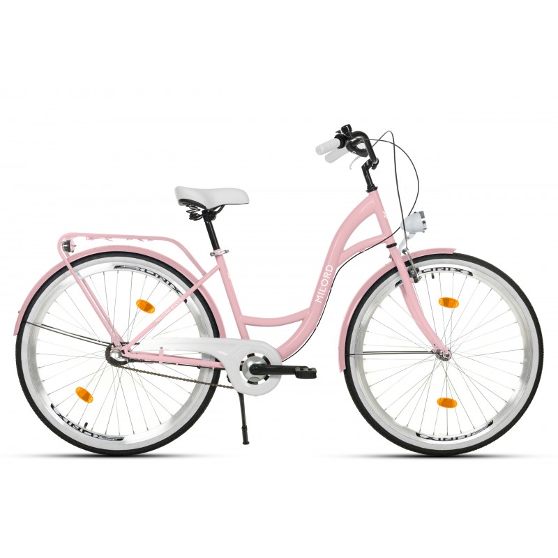 Milord Komfort Fahrrad Mit Korb Damenfahrrad, 26 Zoll, Pink, 3 Gänge