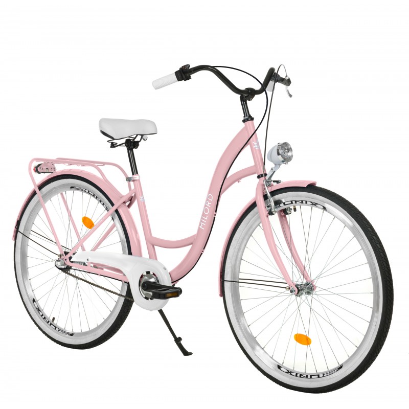 Milord Komfort Fahrrad Mit Korb Damenfahrrad, 26 Zoll, Pink, 3 Gänge