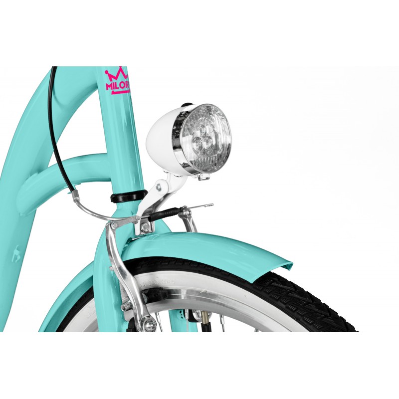 Milord Komfort Fahrrad Mit Korb Damenfahrrad, 26 Zoll, Wasserblau, 3 Gänge