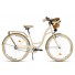 Milord Komfort Fahrrad Mit Weidenkorb Damenfahrrad, 28 Zoll, Creme-Braun, 1 Gang