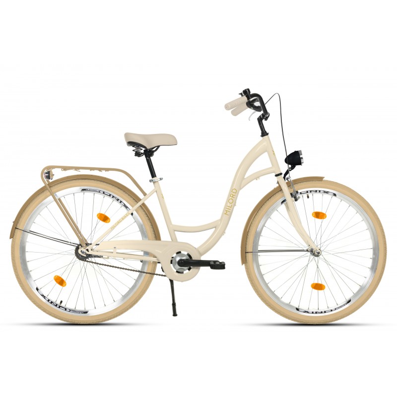 Milord Komfort Fahrrad Damenfahrrad, 26 Zoll, Creme-Braun, 1 Gang