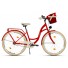 Milord Komfort Fahrrad Mit Korb Damenfahrrad, 28 Zoll, Rot, 1 Gang