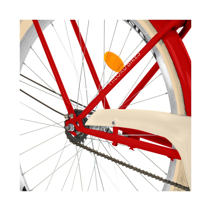 Milord Komfort Fahrrad Mit Korb Damenfahrrad, 28 Zoll, Rot, 1 Gang