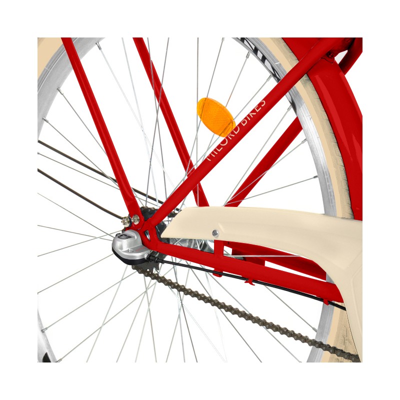 Milord Komfort Fahrrad Mit Korb Damenfahrrad, 28 Zoll, Rot, 1 Gang