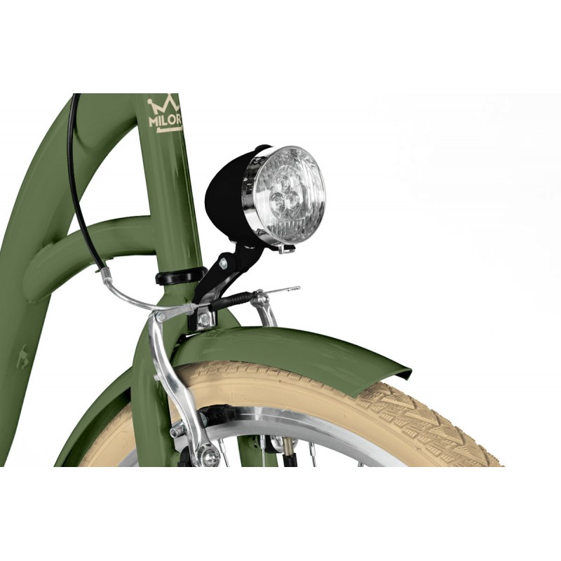 Milord Komfort Fahrrad Damenfahrrad, 28 Zoll, Khaki, 7 Gänge, Creme