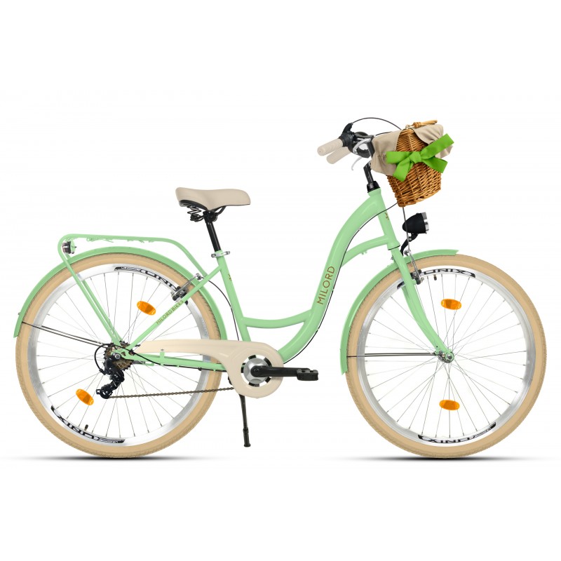 Milord Komfort Fahrrad Damenfahrrad, 28 Zoll, Mint-Creme, 7 Gäng