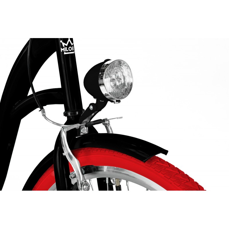 Milord Komfort Fahrrad Damenfahrrad, 28 Zoll, Schwarz-Rot, 3 Gänge