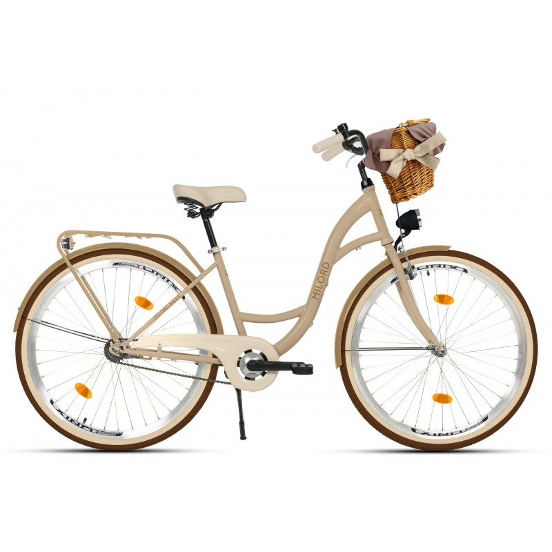 Milord Komfort Fahrrad Damenfahrrad, 28 Zoll, Braun-Creme, 1 Gäng