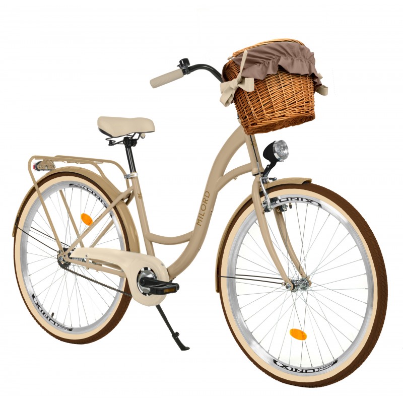Milord Komfort Fahrrad Damenfahrrad, 28 Zoll, Braun-Creme, 1 Gäng