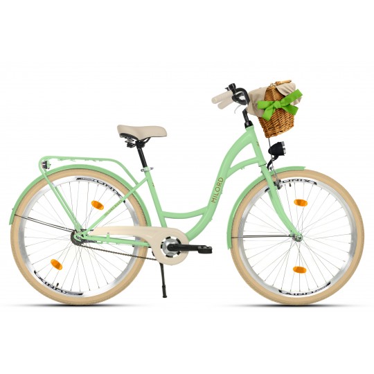 Milord Komfort Fahrrad Damenfahrrad, 26 Zoll, Mint-Creme, 1 Gäng