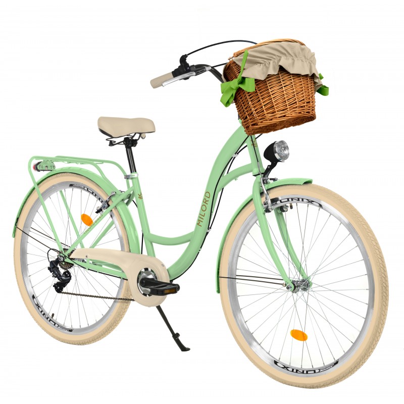 Milord Komfort Fahrrad Damenfahrrad, 26 Zoll, Mint-Creme, 7 Gäng