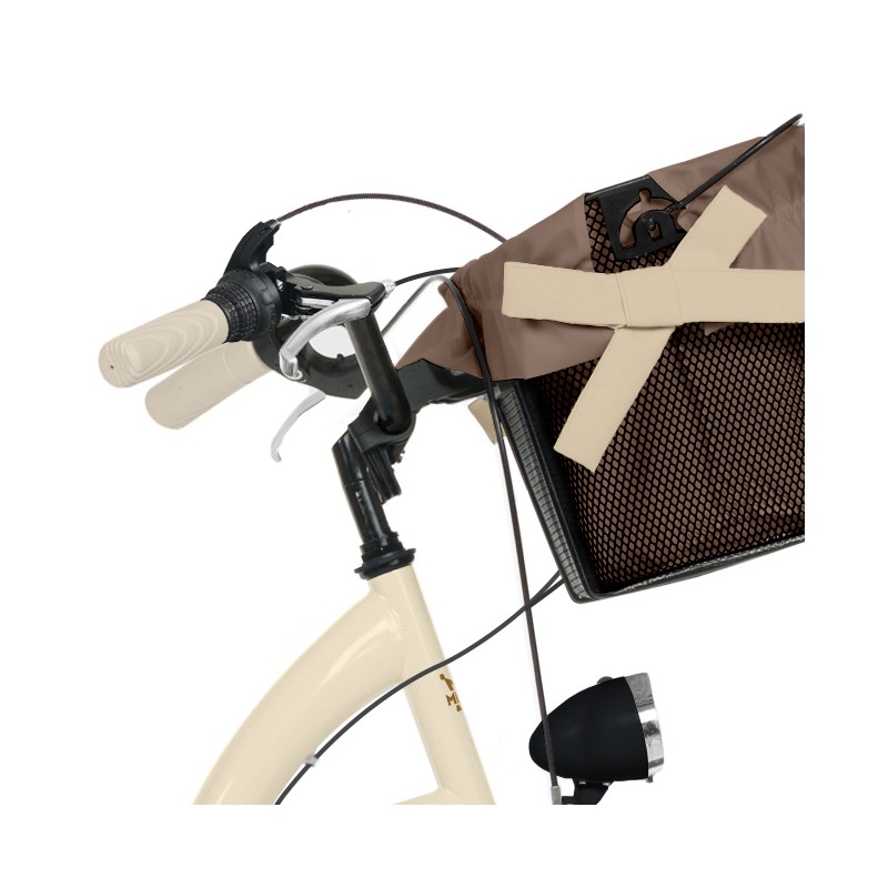 Milord Komfort Fahrrad Mit Korb Damenfahrrad, 28 Zoll, Creme-Braun, 7 Gänge