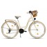 Milord Komfort Fahrrad Mit Weidenkorb Damenfahrrad, 28 Zoll, Creme-Braun, 21 Gänge