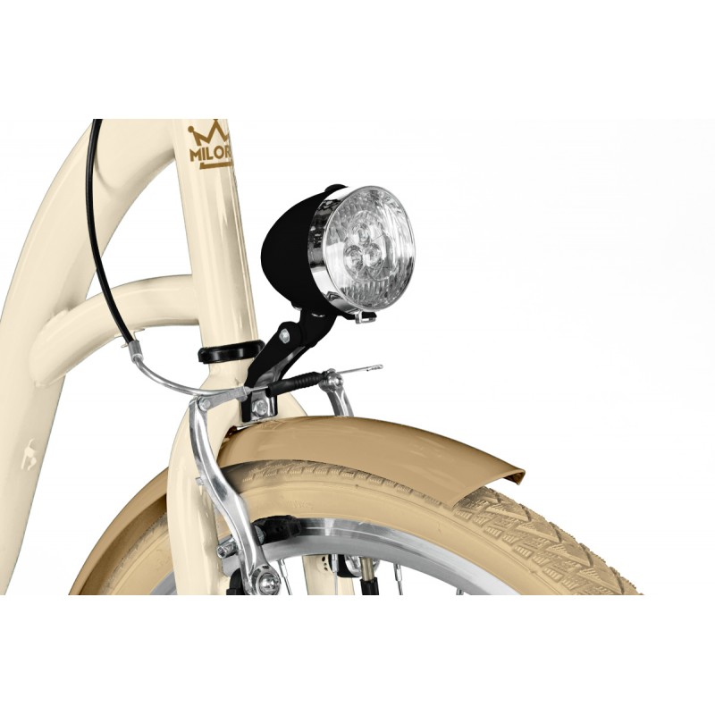 Milord Komfort Fahrrad Damenfahrrad, 28 Zoll, Creme-Braun, 21 Gänge
