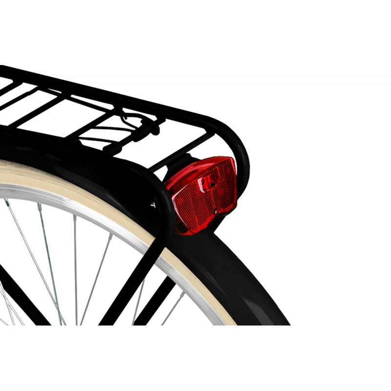 Milord Komfort Fahrrad Mit Korb Damenfahrrad, 28 Zoll, Schwarz-Creme, 21 Gänge