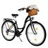 Milord Komfort Fahrrad Weidenkorb Damenfahrrad, 28 Zoll, Schwarz, 21 Gänge