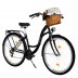 Milord Komfort Fahrrad Mit Weidenkorb Damenfahrrad, 28 Zoll, Schwarz, 21 Gänge