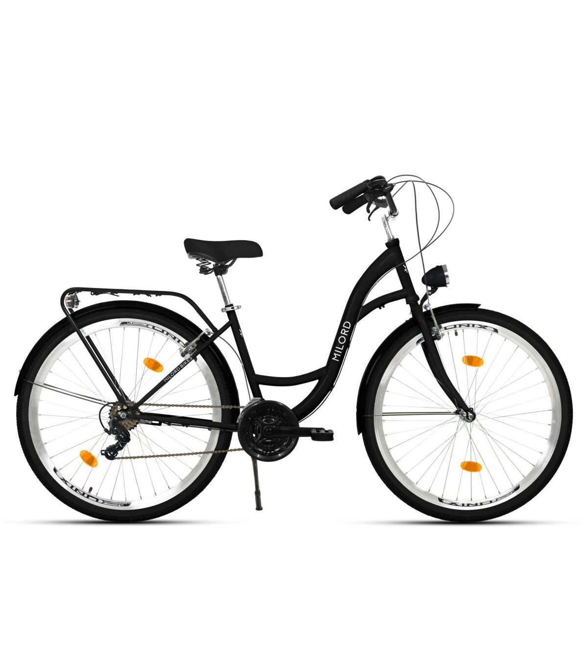 Milord Komfort Fahrrad Damenfahrrad, 28 Zoll, Schwarz, 21 Gänge