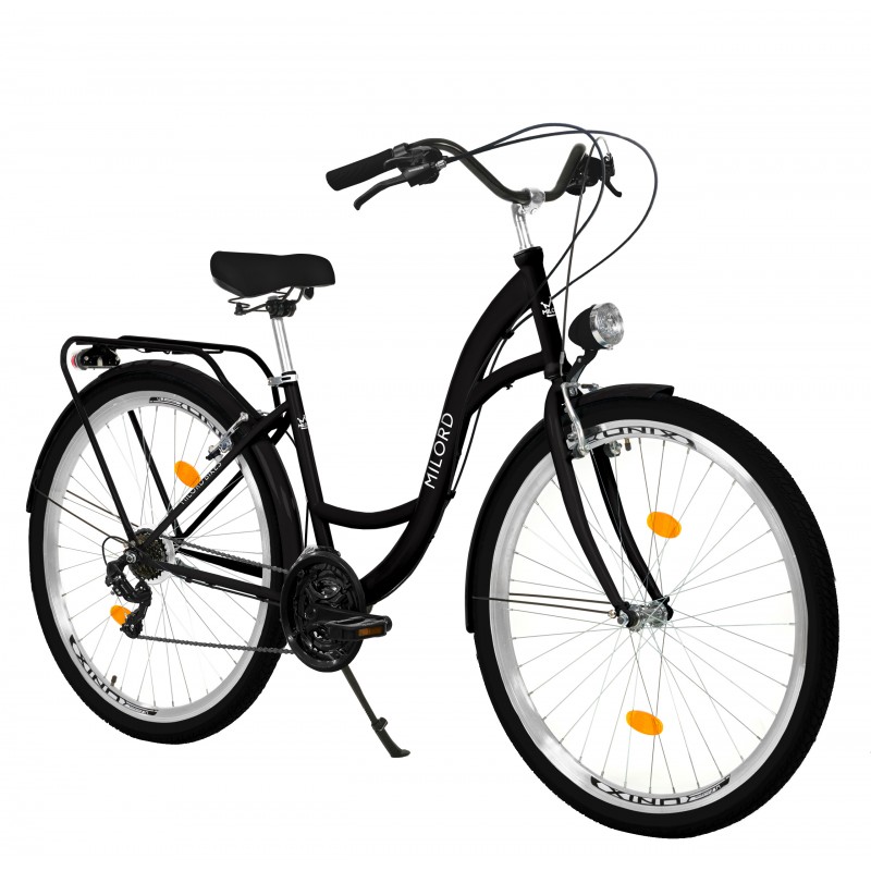 Milord Komfort Fahrrad Damenfahrrad, 28 Zoll, Schwarz, 21 Gänge