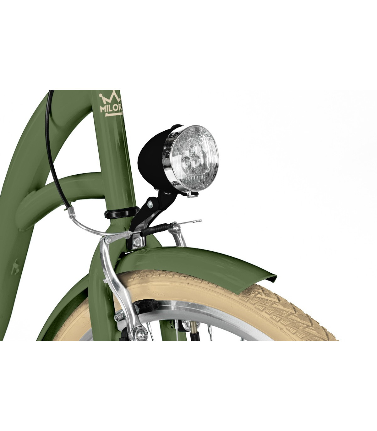 Milord Komfort Fahrrad Damenfahrrad, 28 Zoll, Khaki, 21 Gänge, Creme