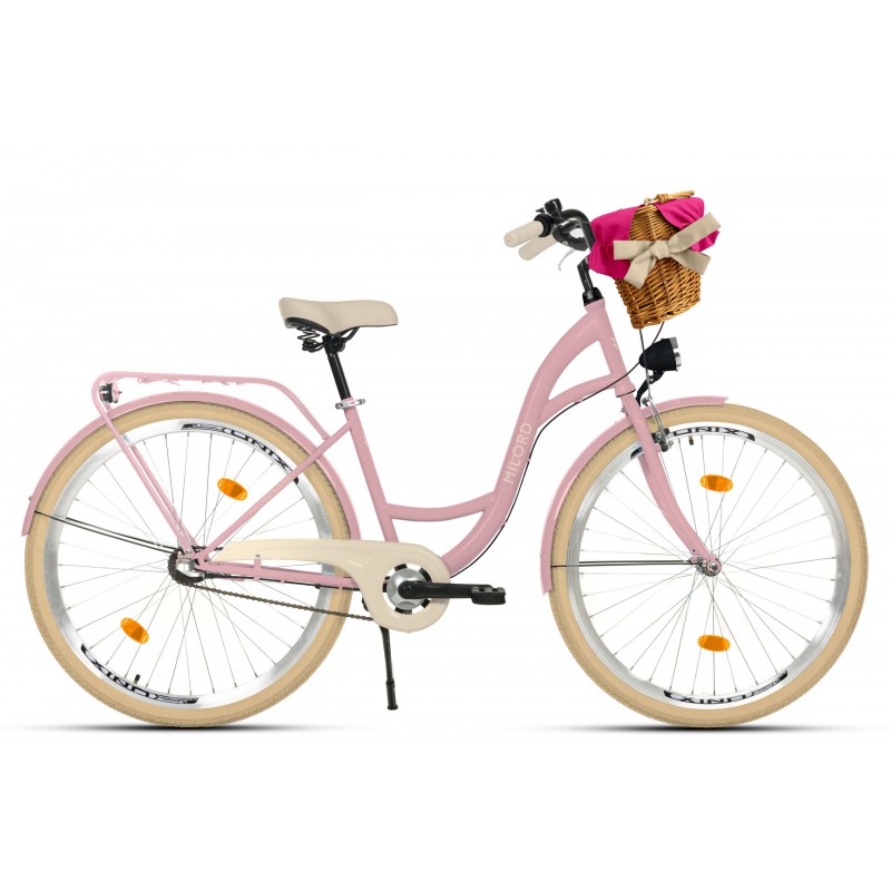Milord Komfort Fahrrad Damenfahrrad, 28 Zoll, Rosa, 3 Gänge, Creme