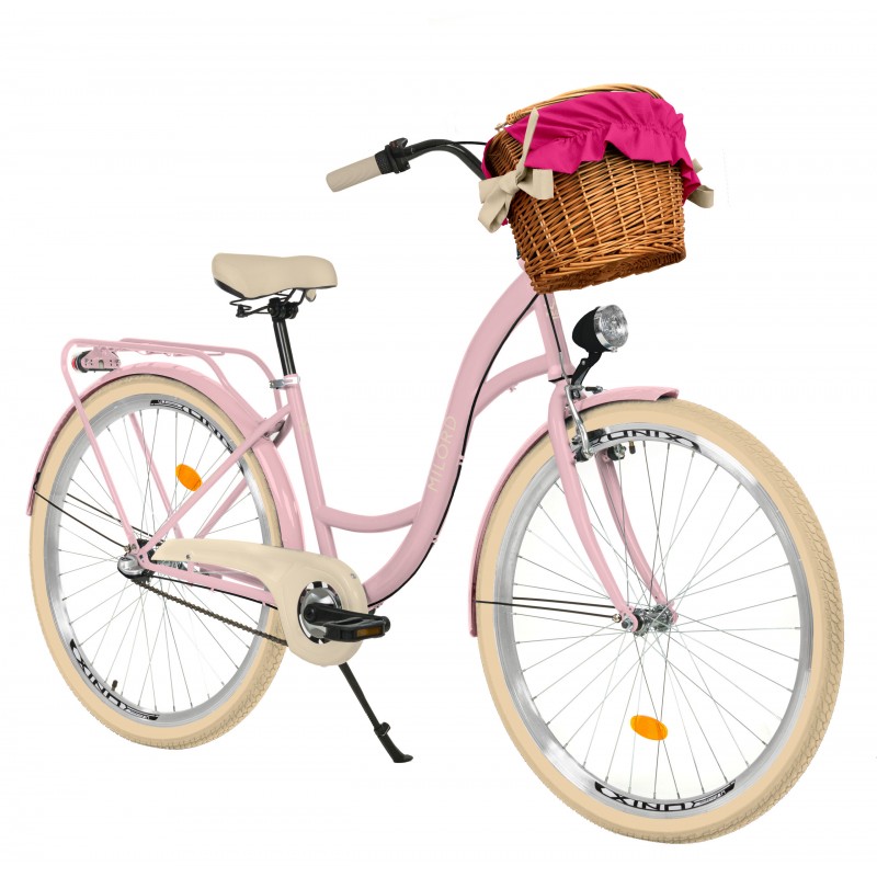 Milord Komfort Fahrrad Damenfahrrad, 26 Zoll, Rosa, 3 Gänge, Creme