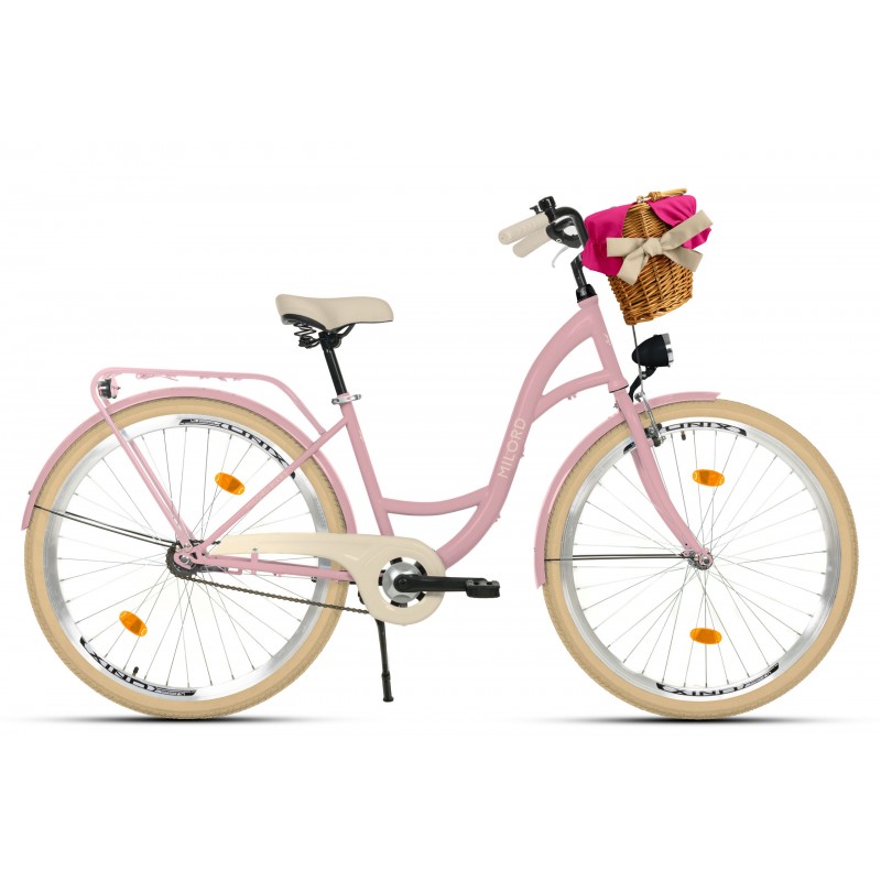 Milord Komfort Fahrrad Damenfahrrad, 28 Zoll, Rosa, 1 Gänge, Creme