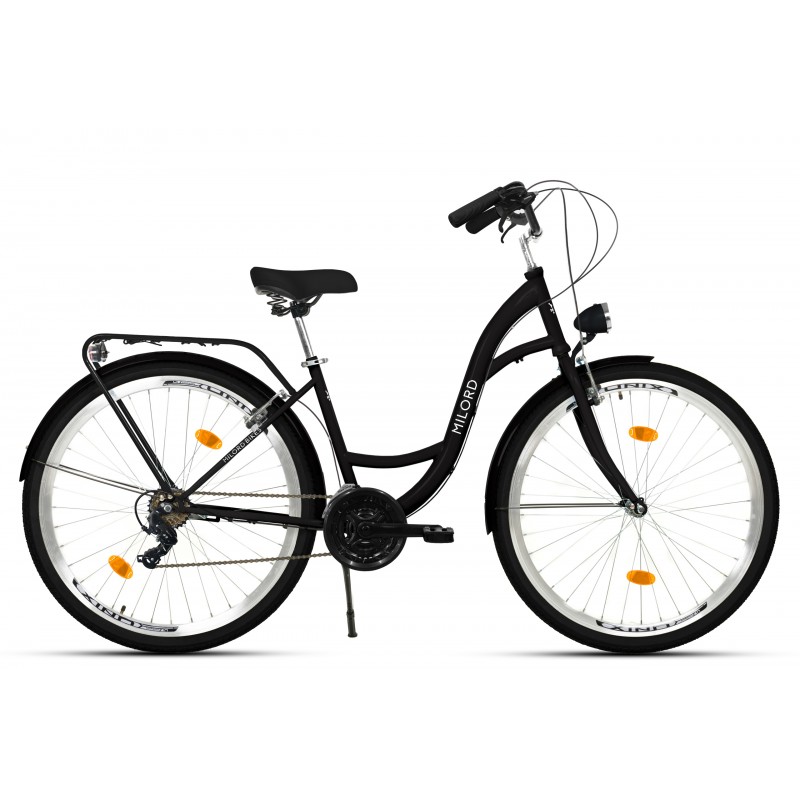 Milord Komfort Fahrrad Damenfahrrad, 24 Zoll, Schwarz, 21 Gänge