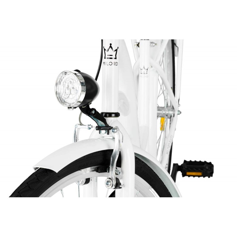 Milord Komfort Fahrrad Mit Korb Damenfahrrad, 28 Zoll, Weiss, 1 Gang