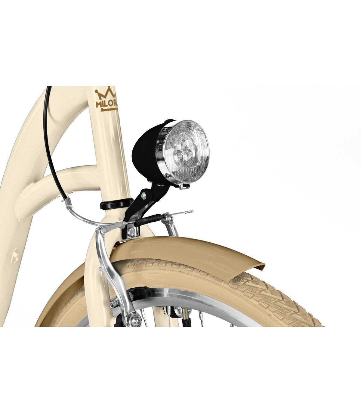 Milord Fahrrad Metallkorb Damenfahrrad 26 Zoll Creme-Braun 21 Gänge