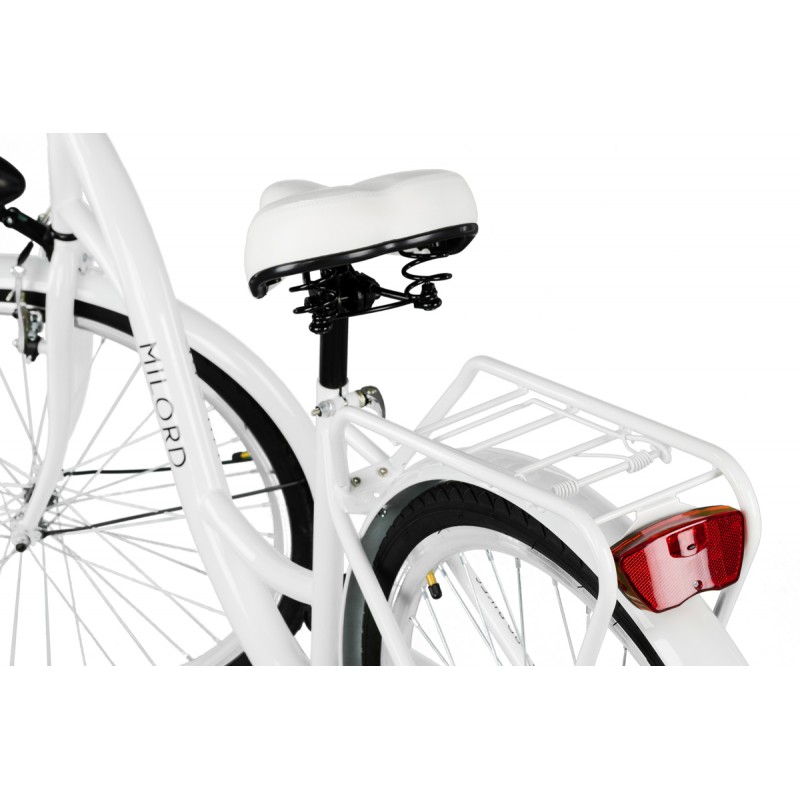 Milord Komfort Fahrrad Mit Weidenkorb Damenfahrrad, 28 Zoll, Weiss, 1 Gang