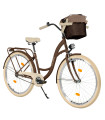 Milord Komfort Fahrrad Mit Korb Damenfahrrad, 28 Zoll, Braun, 1 Gang