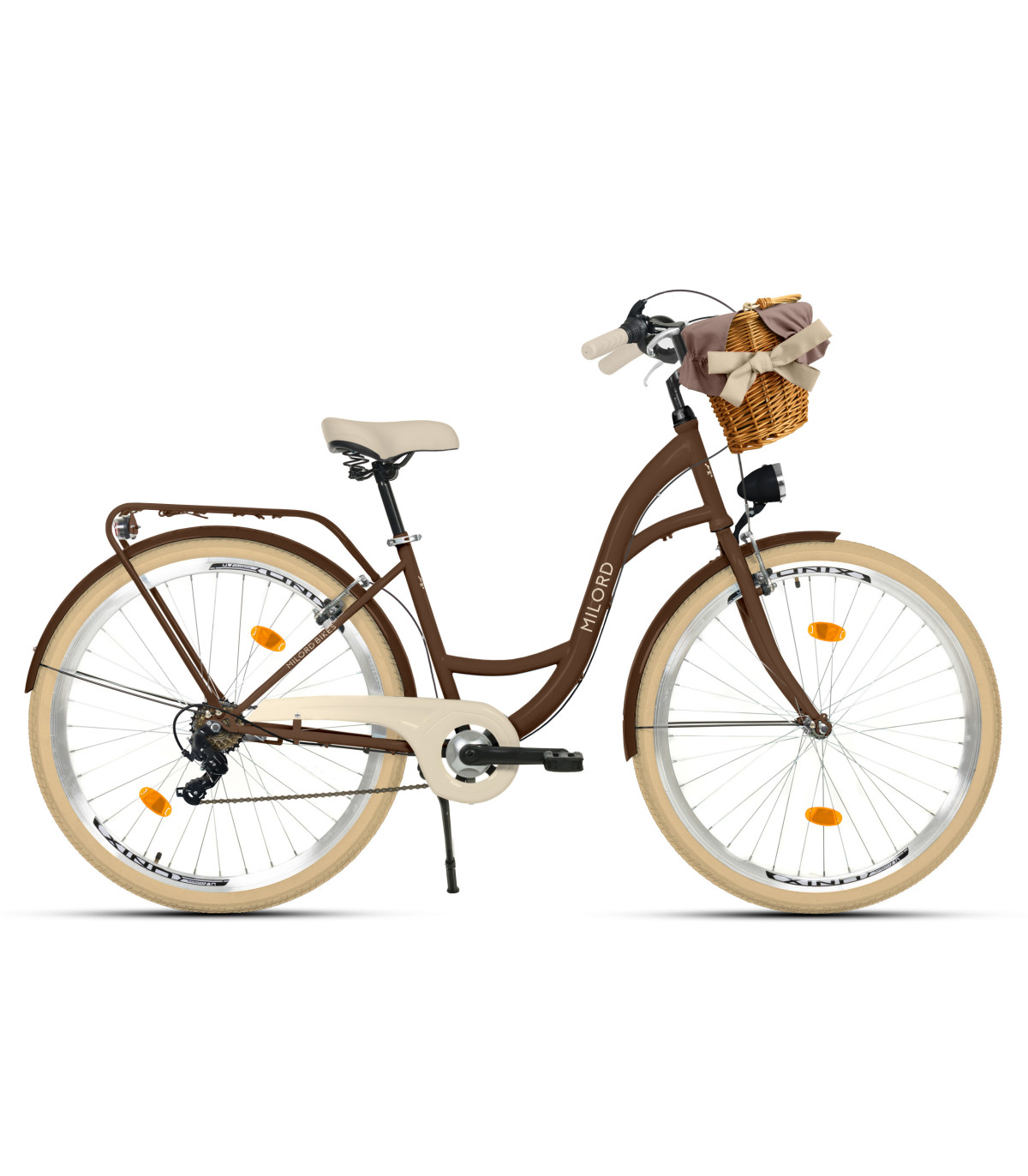 Milord Fahrrad Weidenkorb Damenfahrrad 26 Zoll Braun 7 Gänge