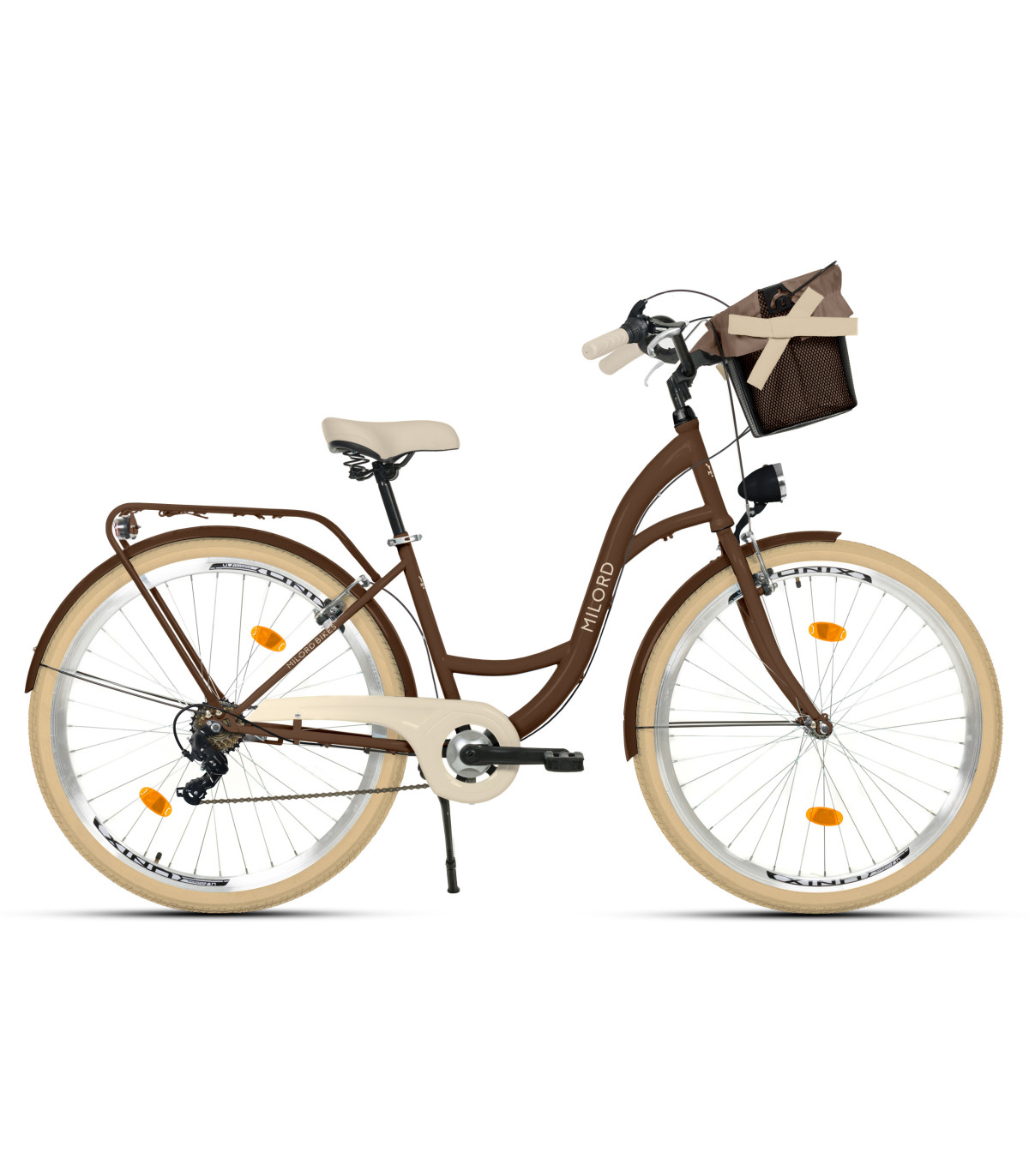 Milord Fahrrad Korb Damenfahrrad 26 Zoll Braun 7 Gänge