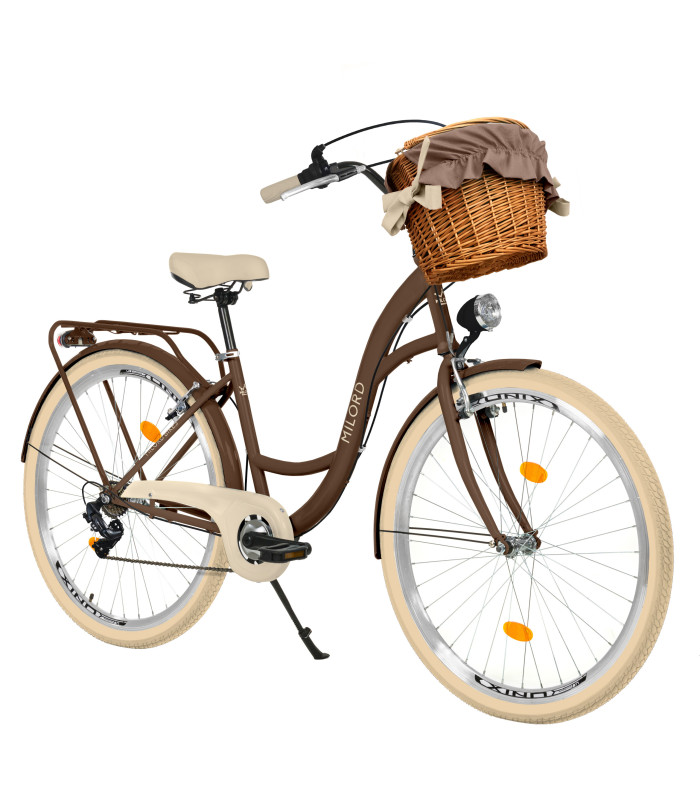 Milord Fahrrad Weidenkorb Damenfahrrad 28 Zoll Braun 7 Gänge