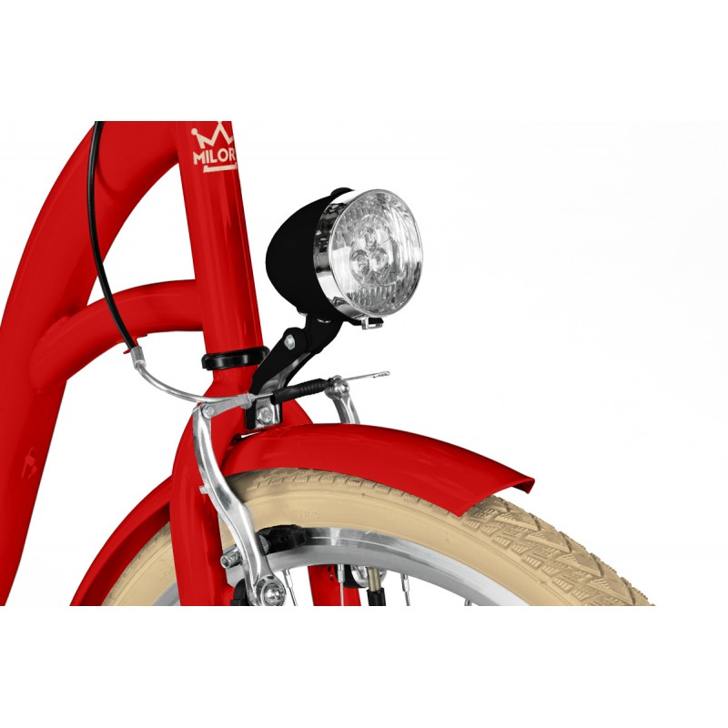 Milord Komfort Fahrrad Damenfahrrad, 28 Zoll, Rot, 7 Gänge, Creme