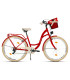 Milord City Fahrrad Korb Damenfahrrad 26 Zoll Rot 7 Gänge Creme