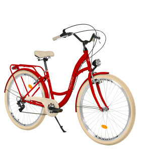 Milord City Fahrrad Damenfahrrad 26 Zoll Rot 7 Gänge Creme