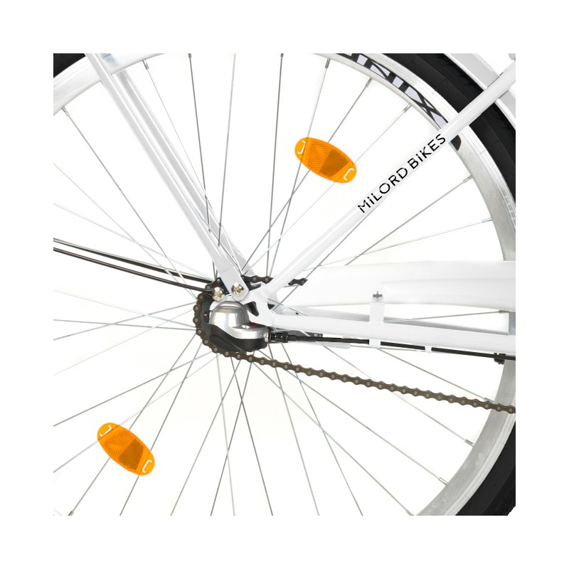 Milord Komfort Fahrrad Mit Korb Damenfahrrad, 28 Zoll, Weiss, 3 Gänge